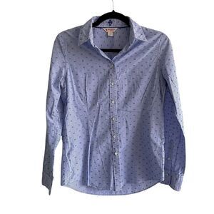 BROOKS BROTHERS Long Sleeve Button Front Shirt Blouse Blue 4